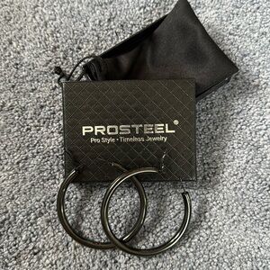 Prosteel black earrings